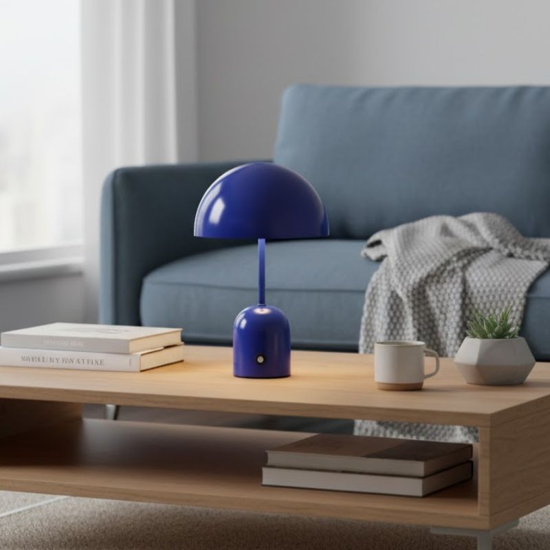 Lampe Champignon Bleue Moderne Avec Interrupteur Tactile
