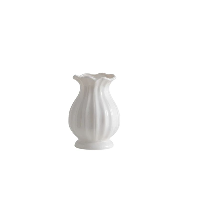 Vase XXL Céramique Blanche pour Fleurs Sèches