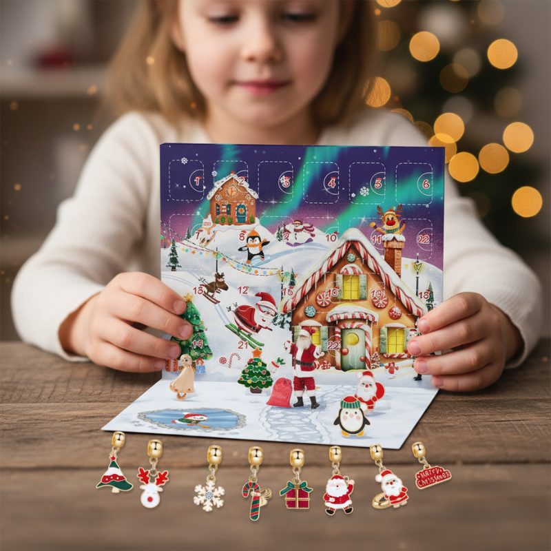 Calendrier De L’Avent Original 24 Pièces avec Accessoires De Noël Surprise
