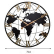 Horloge Monde Murale Design Avec Chiffres Romains Dorés