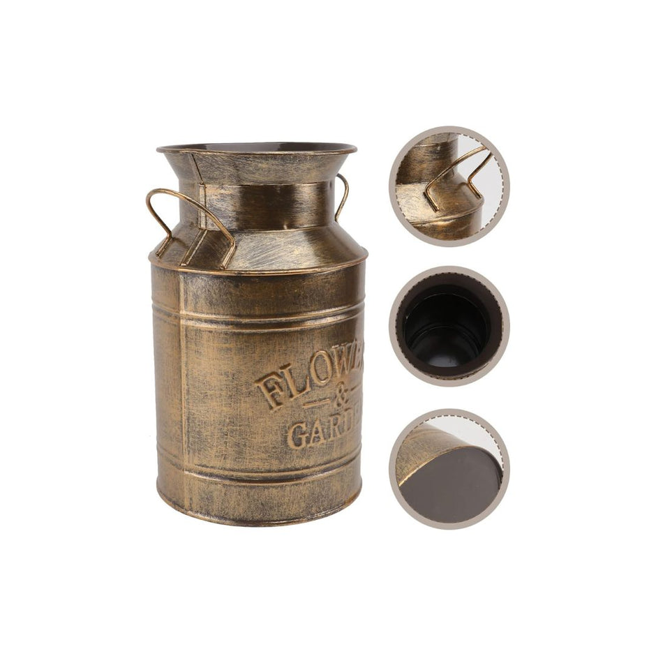 Vase Ancien en Fer en Forme de Bouteille