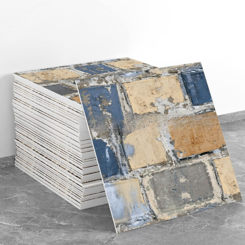 Panneau Mural Salle De Bain Style Industriel Avec Texture Mur Ancien