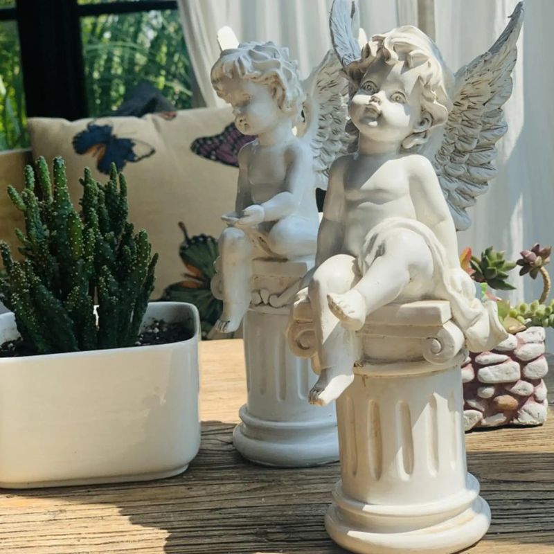Sculpture Jardin Chérubins Ailés En Décoration