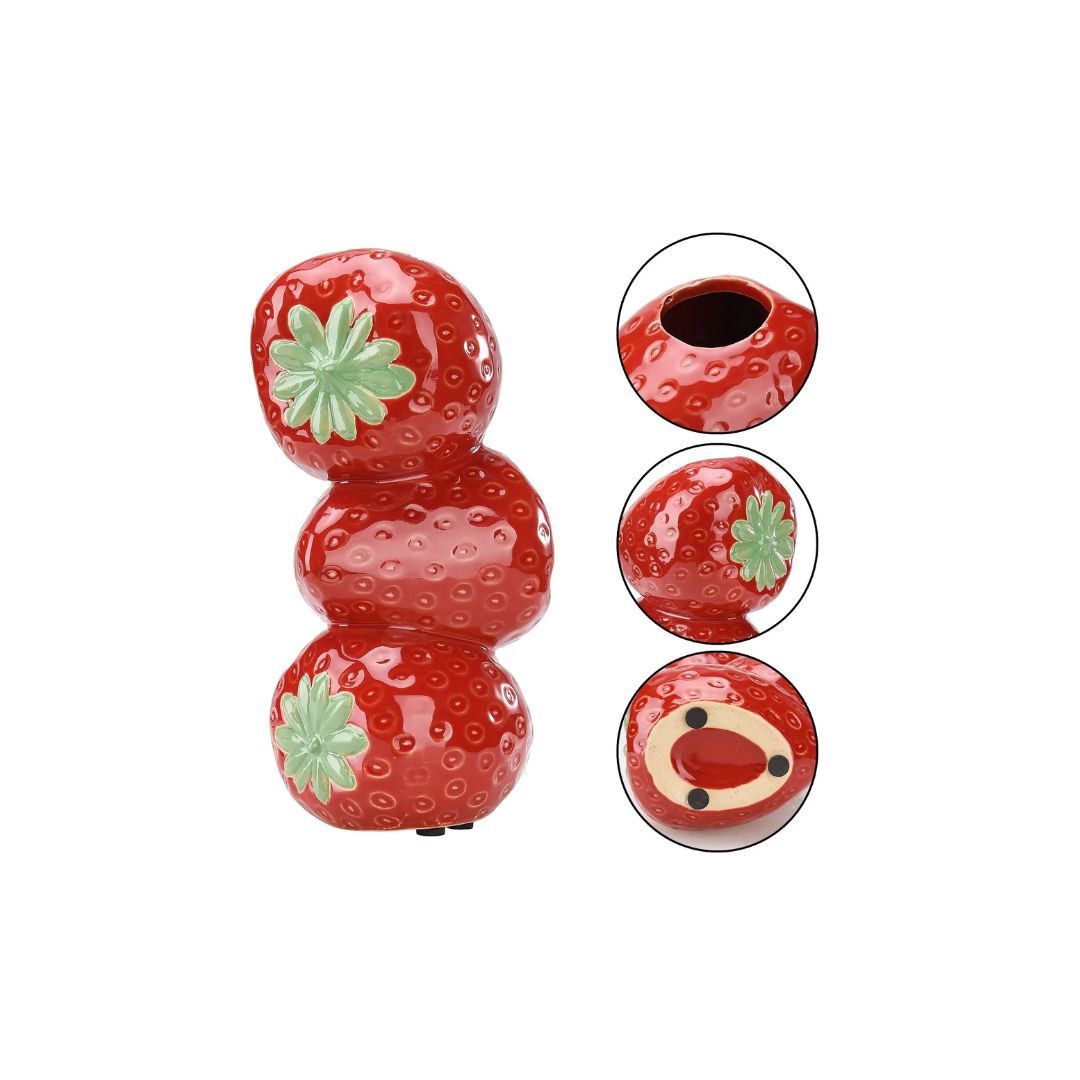 Vase Fraise en Céramique Décoratif Pour Fleurs