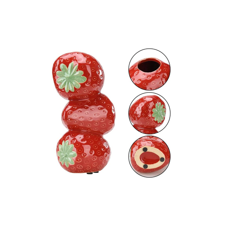 Vase Fraise en Céramique Décoratif Pour Fleurs