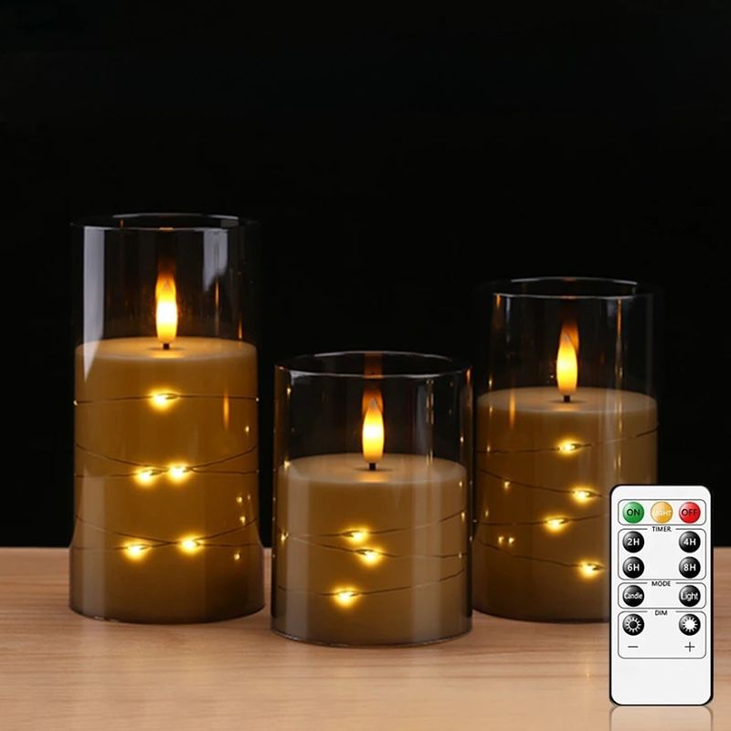 Bougies LED Rechargeables Avec Télécommande Lot de 3