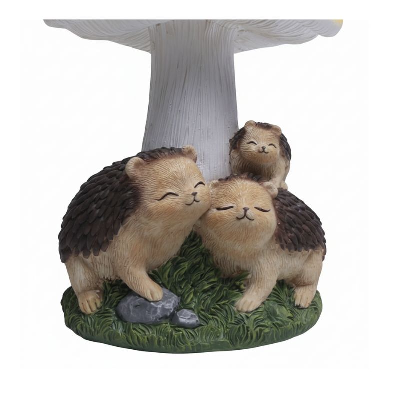 Sculpture Jardin Champignon Décoratif Avec Hérissons Mignons