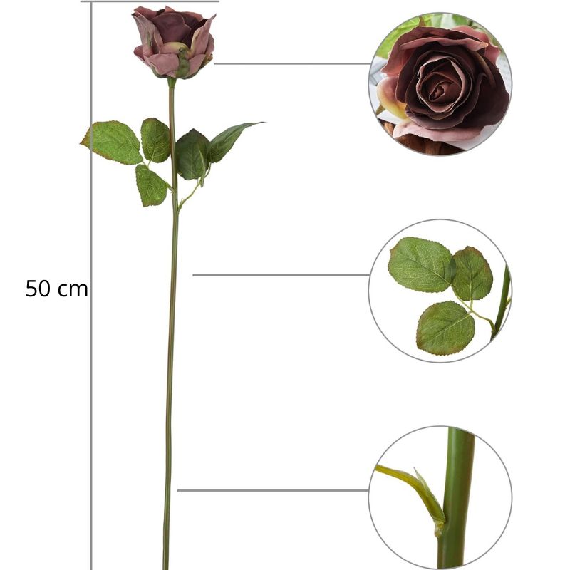 Fleur Artificielle Marron En Roses Multiples