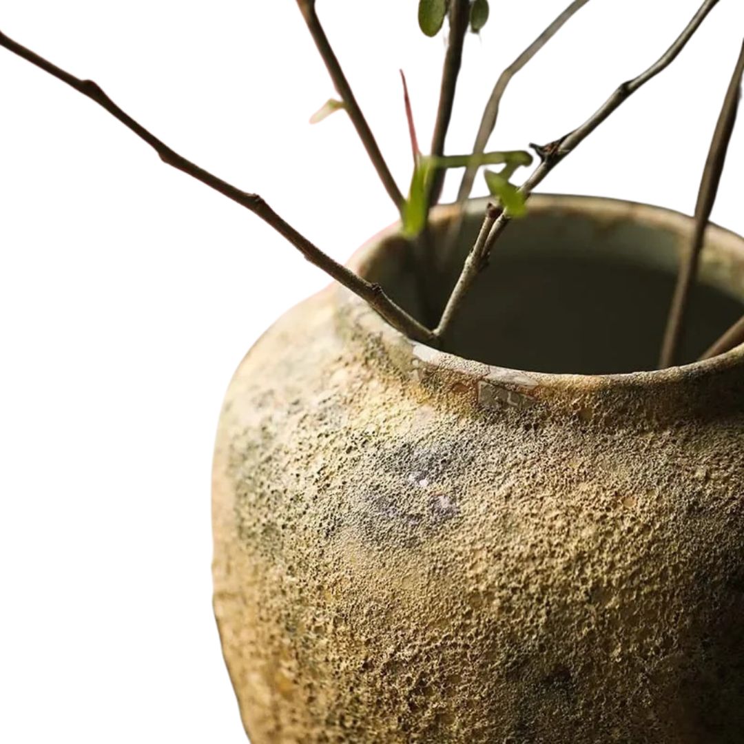 Vase Poterie Rétro en Céramique pour Fleurs Séchées