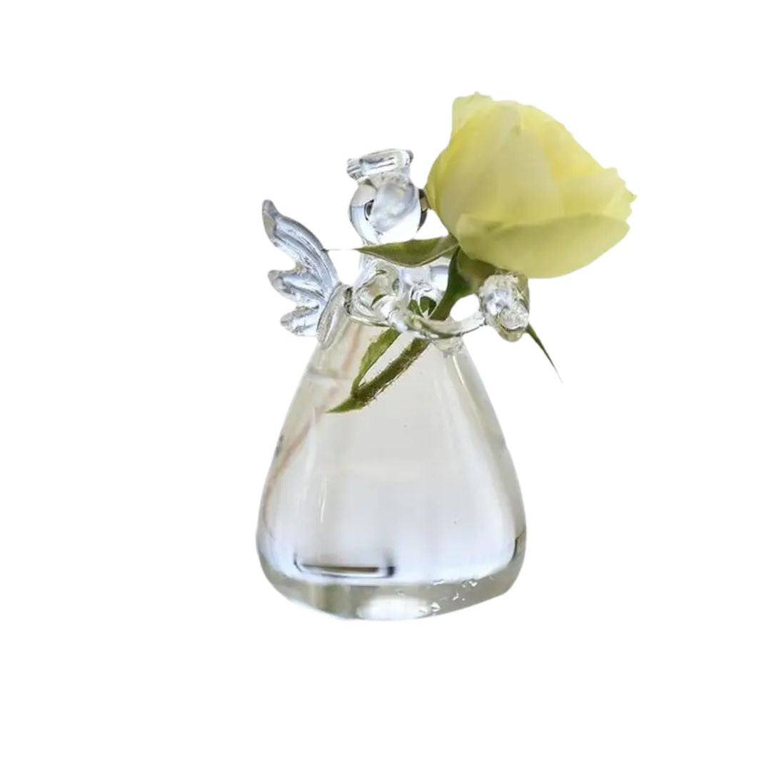 Vase en Verre Transparent en Forme d'Ange