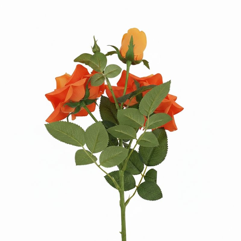 Fleur Artificielle Orange En Rose Déployée