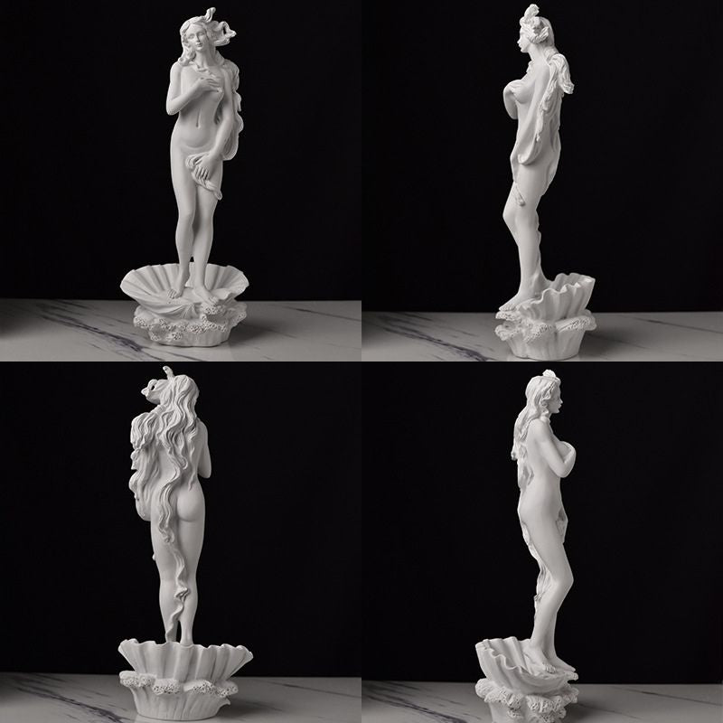 Sculpture Venus Naissante Avec Coquillage Et Posture Élancée