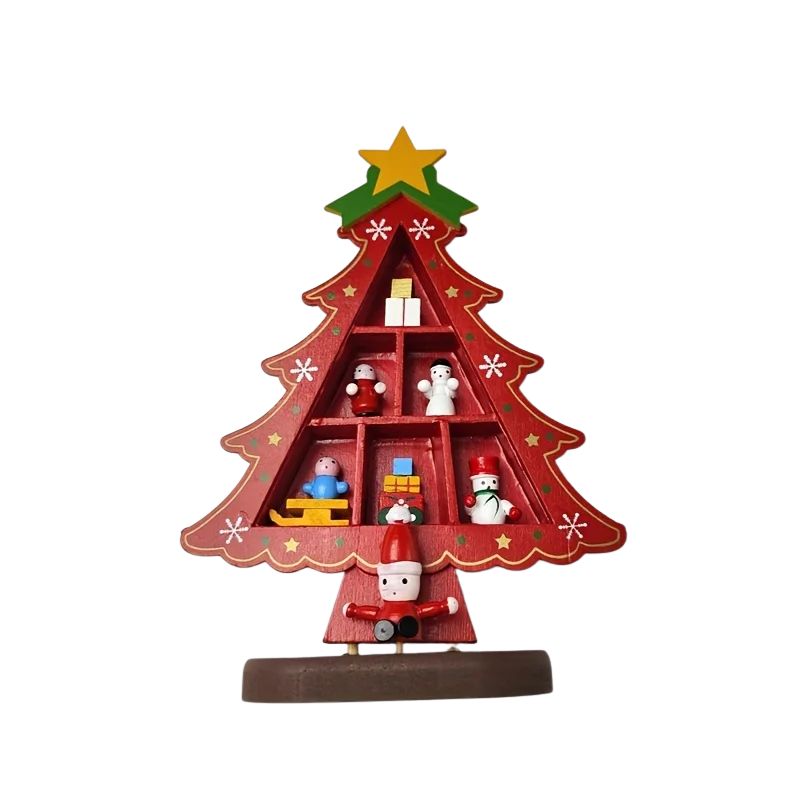 Sapin en Bois de Noël avec Figurines