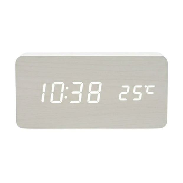 Horloge En Bois Numérique Avec Écran LED