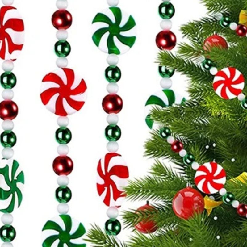 Guirlandes Pour Arbres De Noël Bonbons En Perles Acryliques