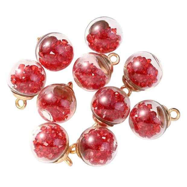 Décorations de Noël Boules en Verre Remplies de Cristaux