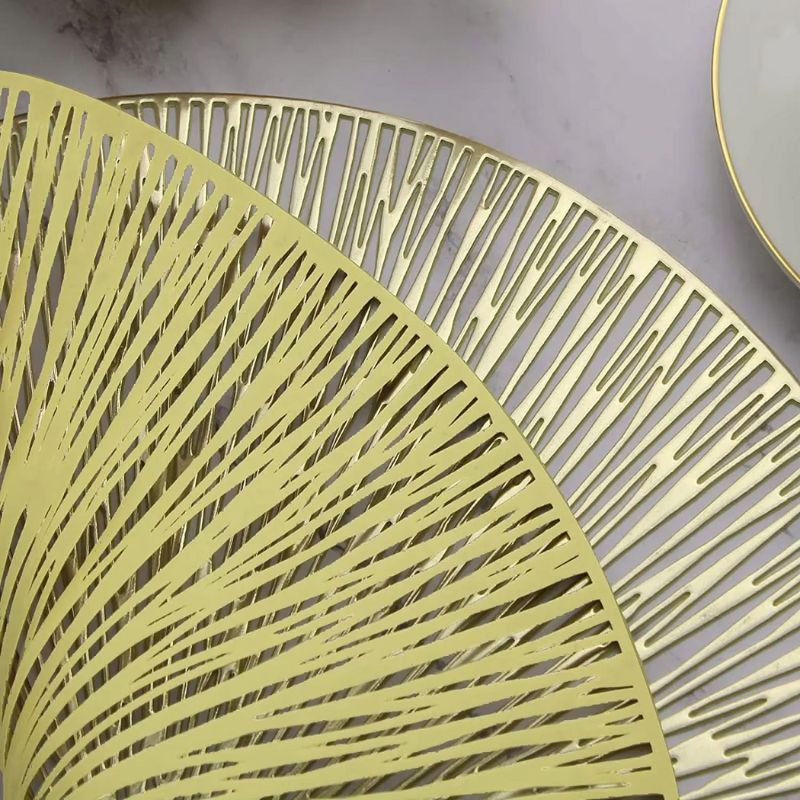 Set De Table Vinyle Doré Rond Chic Et Brillant