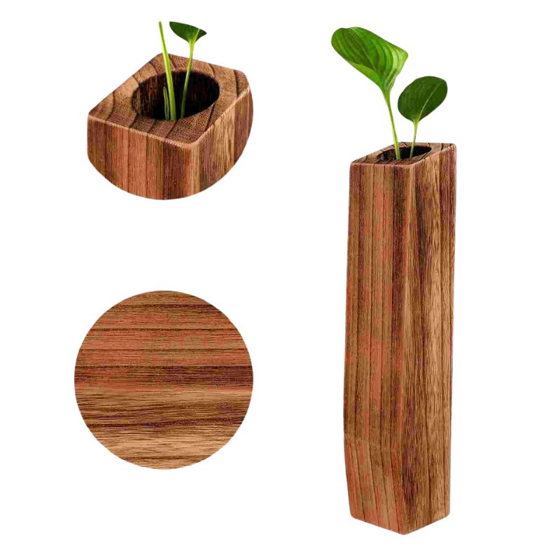 Vase Poser en Bois pour Fleurs