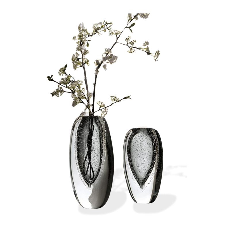 Vase Murrano en Verre Soufflé Gris Luxueux