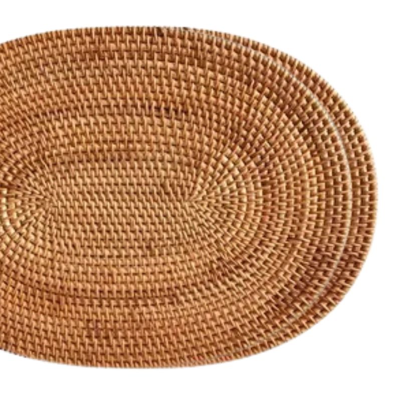 Set De Table En Rotin Artisanal Facile À Nettoyer Et Écologique