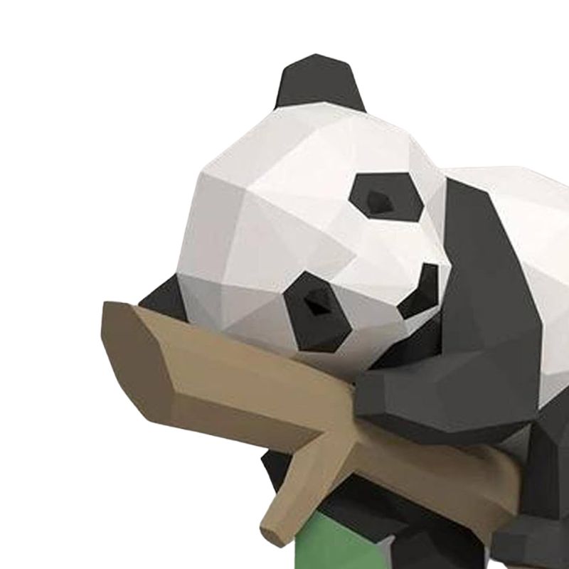 Sculpture Papier Panda Géométrique