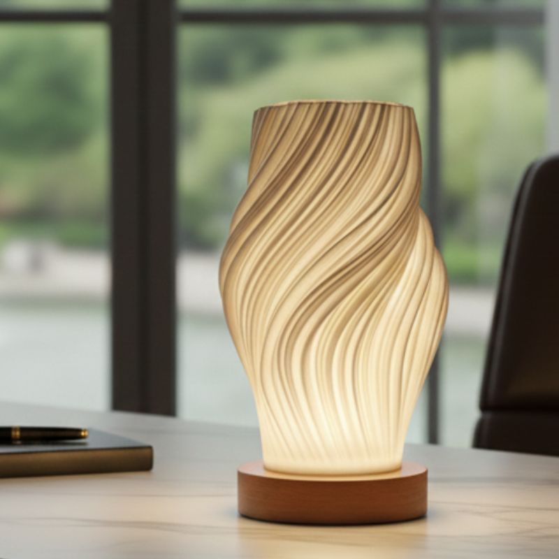 Éclairage de Table Lampe LED Plissée 3D au Design Moderne