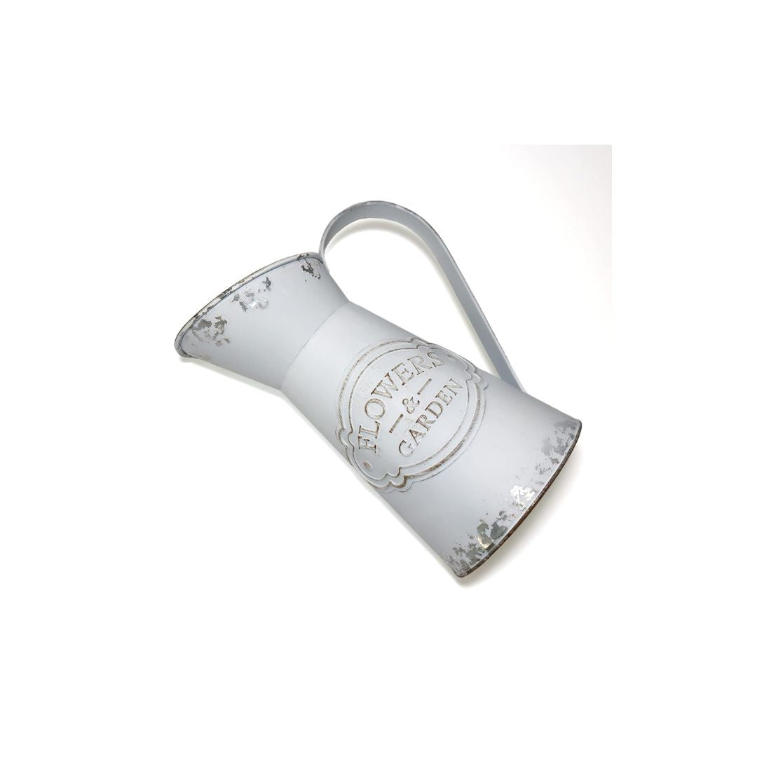 Vase Vintage Style Français en Métal Galvanisé