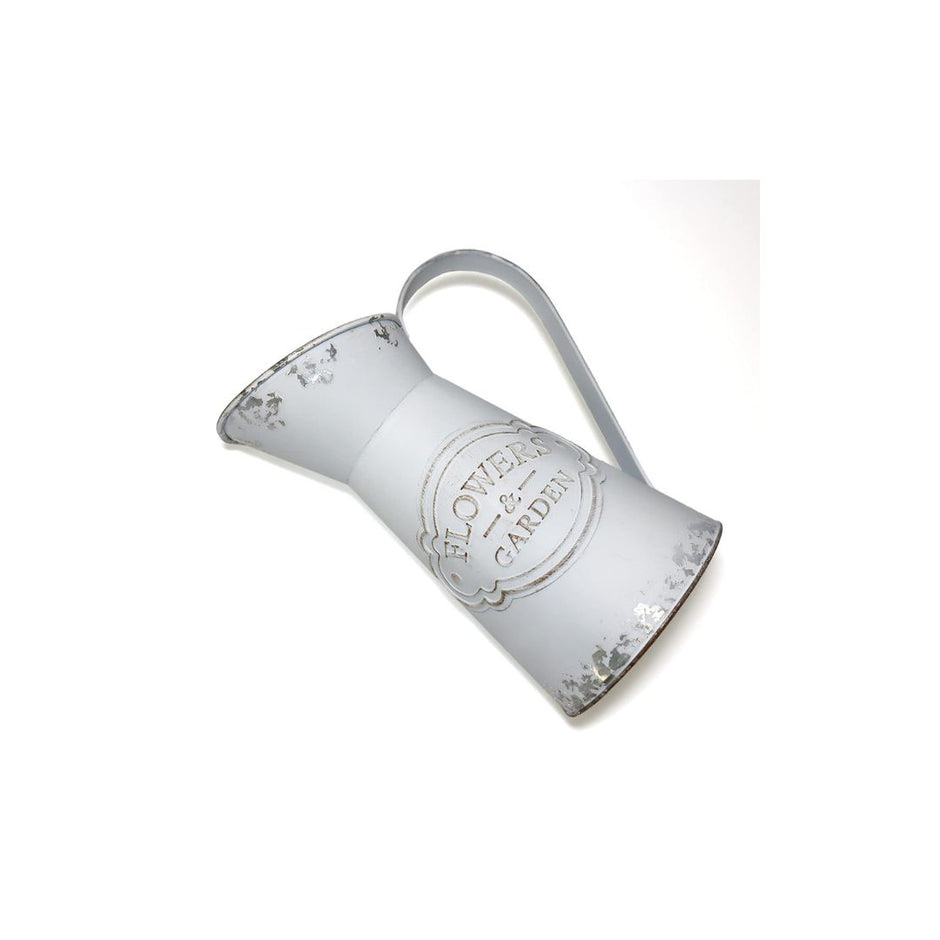 Vase Vintage Style Français en Métal Galvanisé