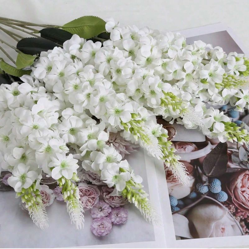 Fleur Artificielle Blanc Tiges Longues Style Naturel