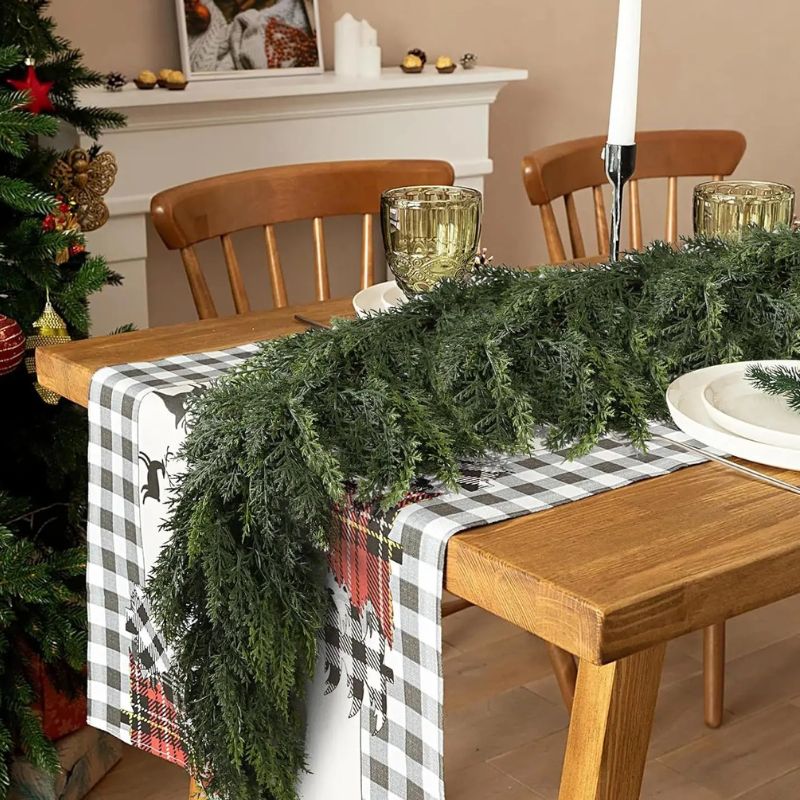 Décorations de Noël Guirlande de Feuillage Vert