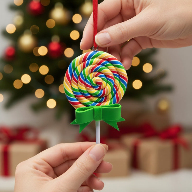 Décorations de Noël Sucette Colorée avec Nœud