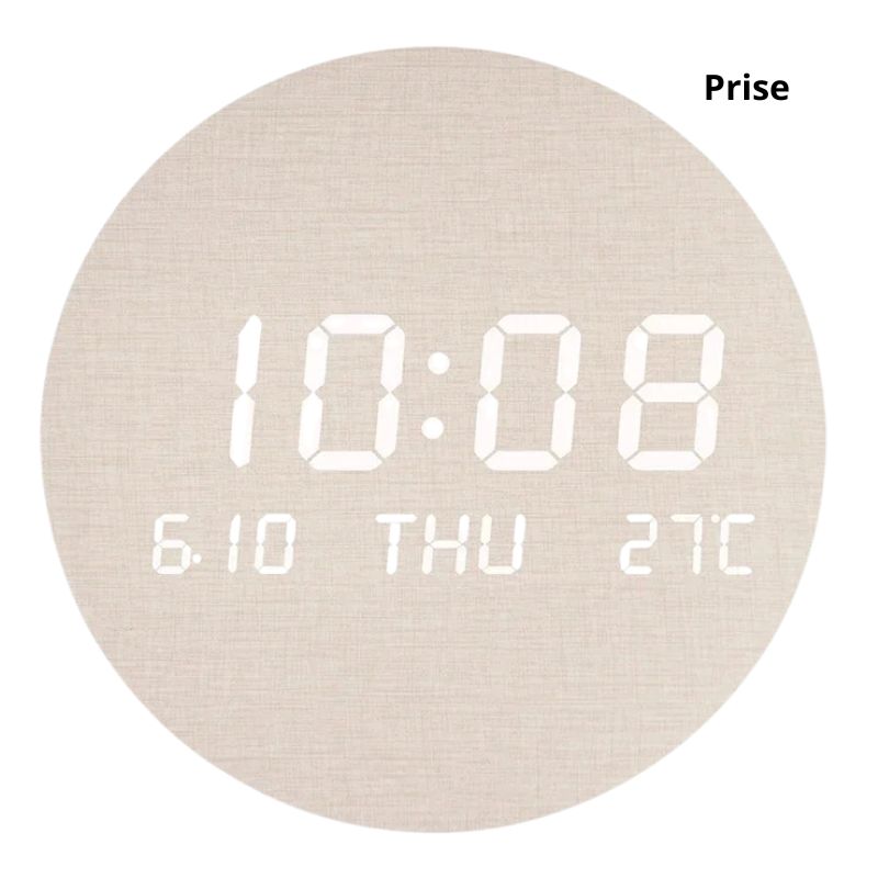 Horloge Murale Numérique LED Ronde