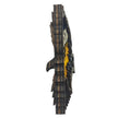 Sculpture En Bois Aigle En Vol Avec Paysage Montagne Et Lune