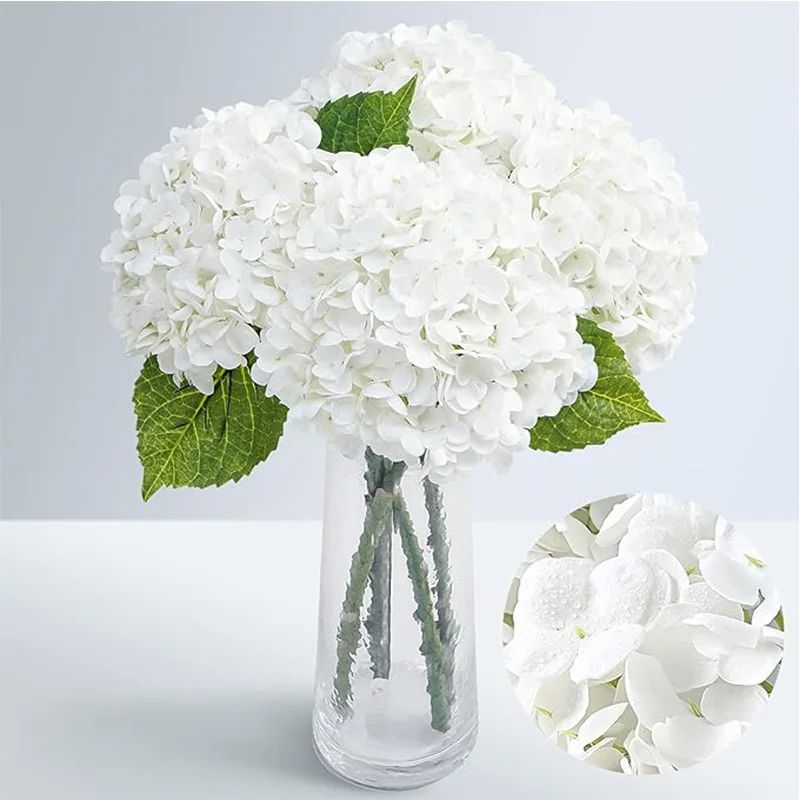 Fleur Artificielle Blanc Bouquet Hortensia Dense
