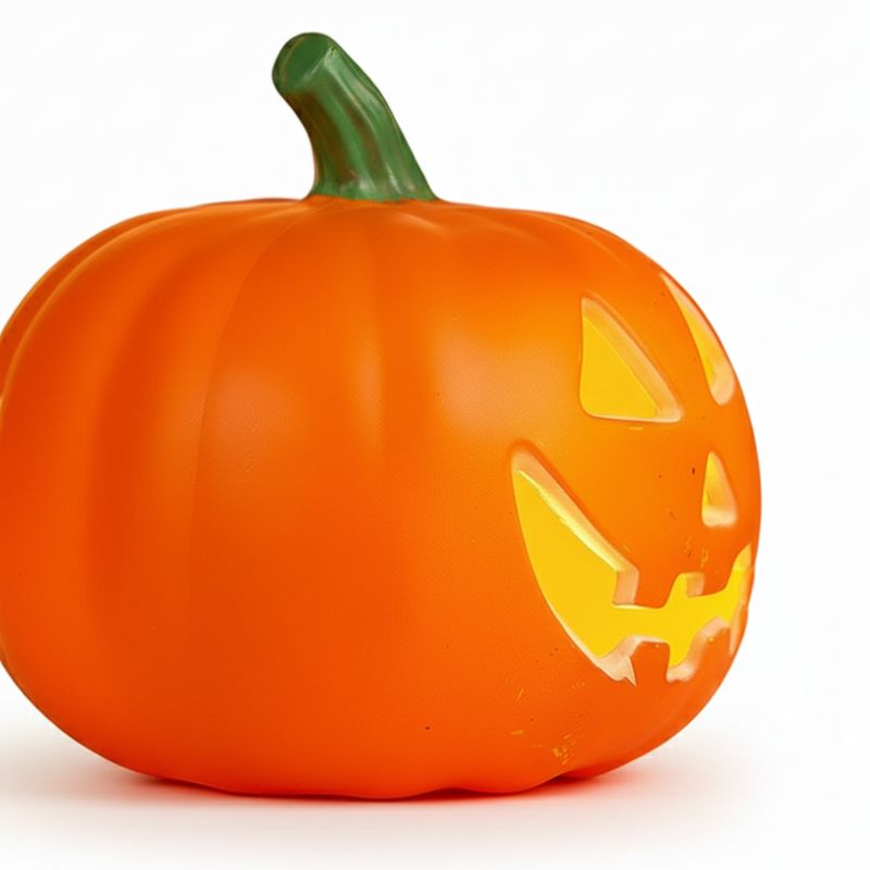 Citrouilles Halloween Déco Orange Brillante avec Sourire Sculpté