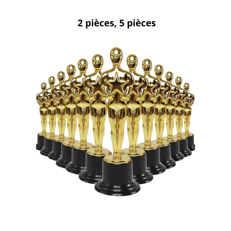 Statuette Oscar Dorée Avec Étoile De Récompense Élégante