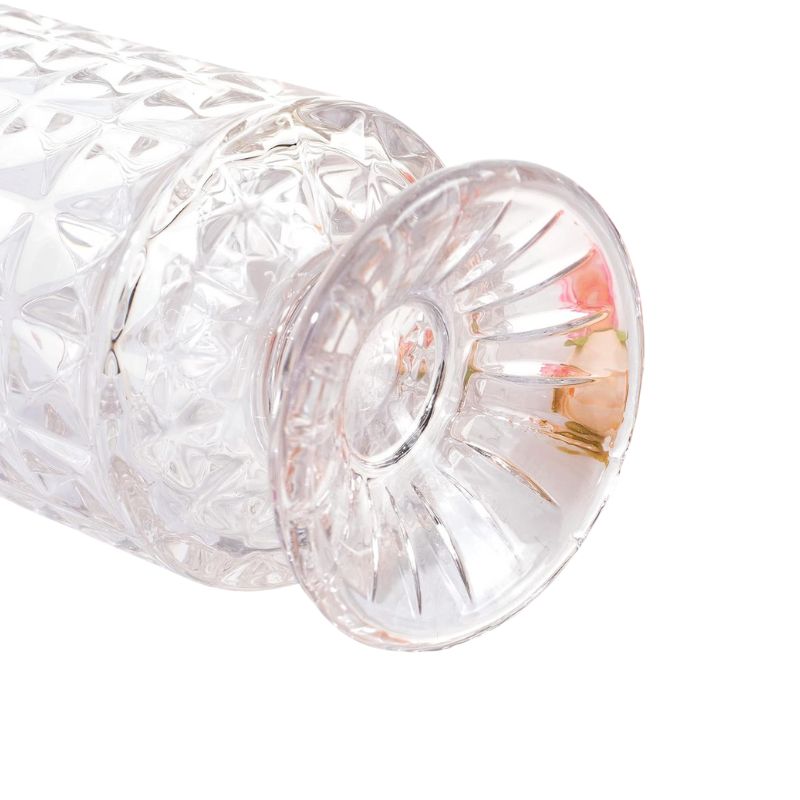 Vase Gros en Verre Cristal Transparent Gaufré