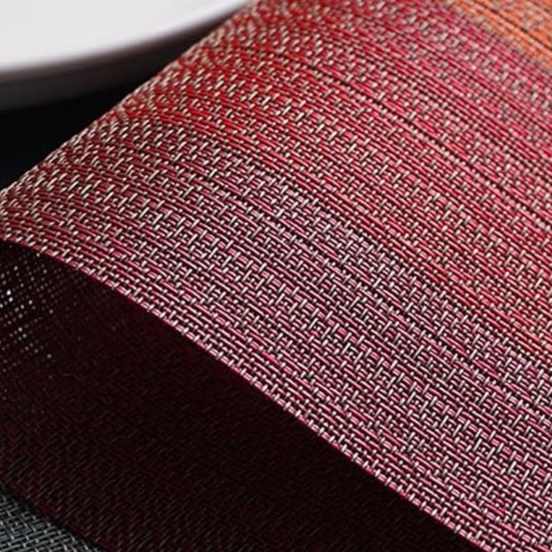 Set De Table Vinyle Rouge Dégradé Chic Et Durable 6 Pièces