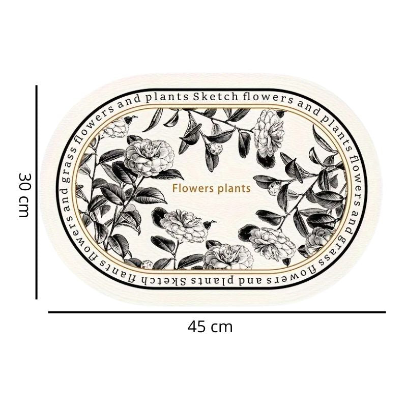 Set De Table Cuir Ovale Style Botanique Élégant