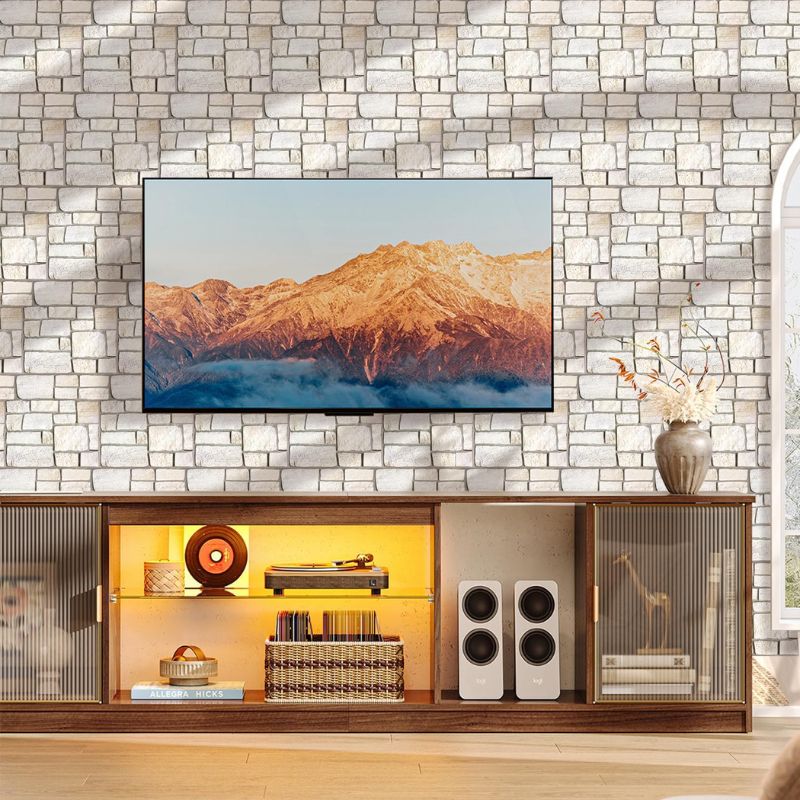 Panneau Mural 3D Autocollant Effet Pierre Lot de 10 Pièces