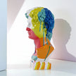 Sculpture Buste David Moderne Avec Peinture Artistique Colorée