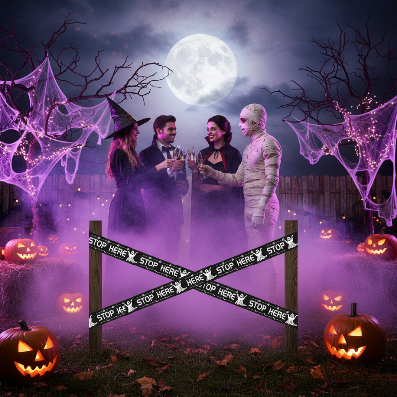 Décorations Halloween Ruban d’Avertissement Fantôme