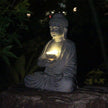 Sculpture Jardin Bouddha Assis En Ambiance Méditation