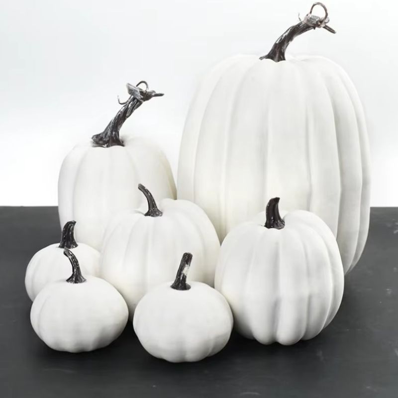 Décorations Halloween Ensemble de Citrouilles Artificielles Lot de 7