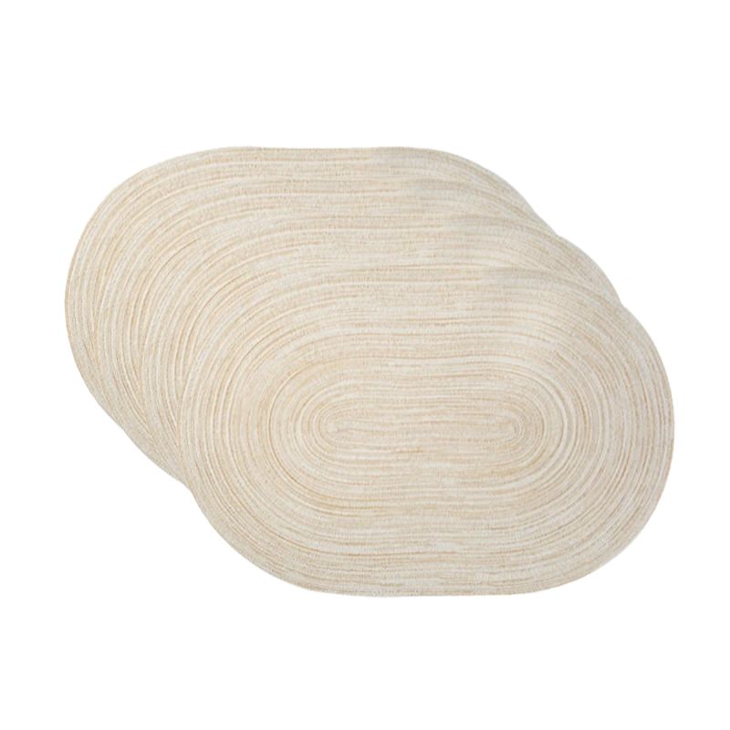 Set De Table Ovale Beige En Tissu Lavable Et Résistant 4 Pièces