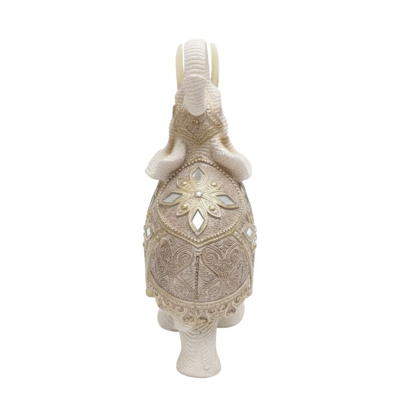 Statuette En Ivoire Éléphant Décoratif Avec Ornements Sculptés