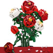 Vase Lego Rouge avec Fleur Style Romantique
