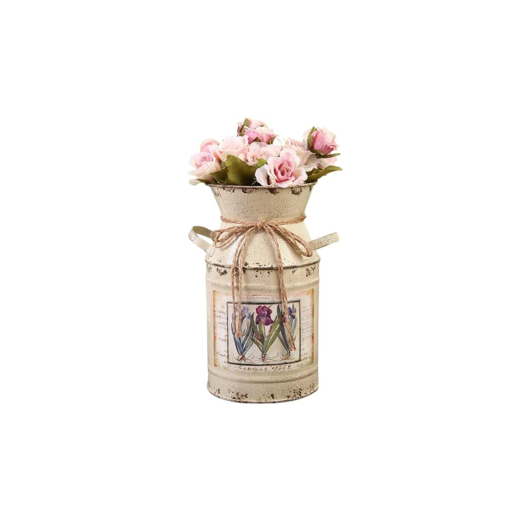 Vase Ancien en Fer Vintage pour Fleurs