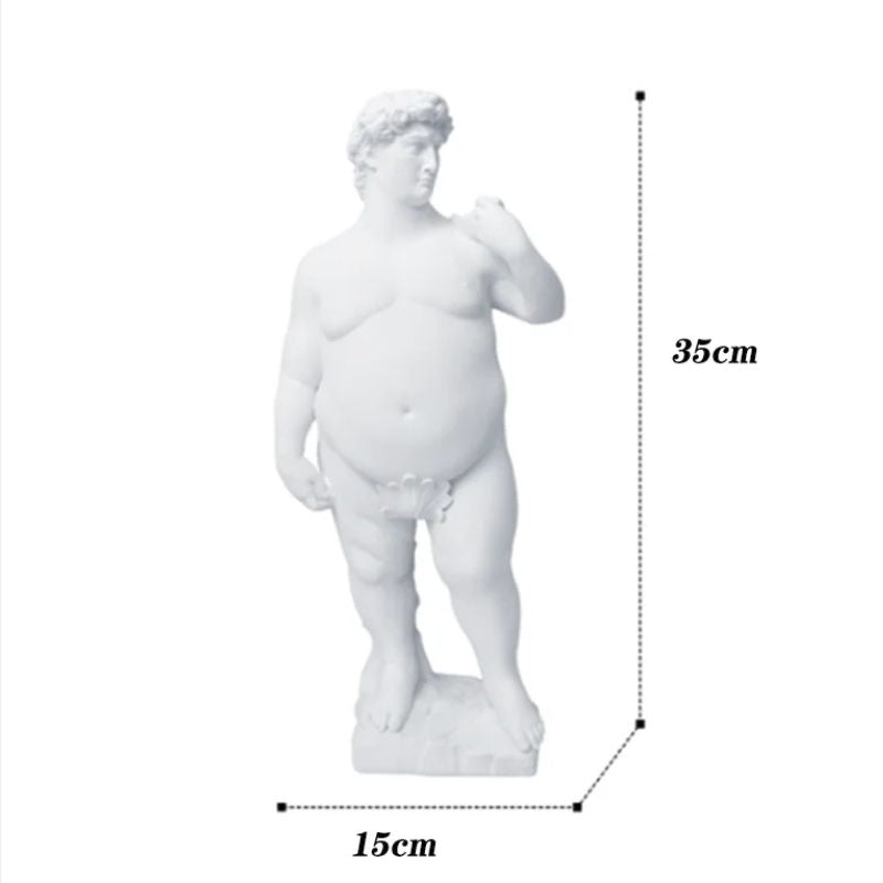 Sculpture David Revisitée Avec Silhouette Ronde Et Style Artistique