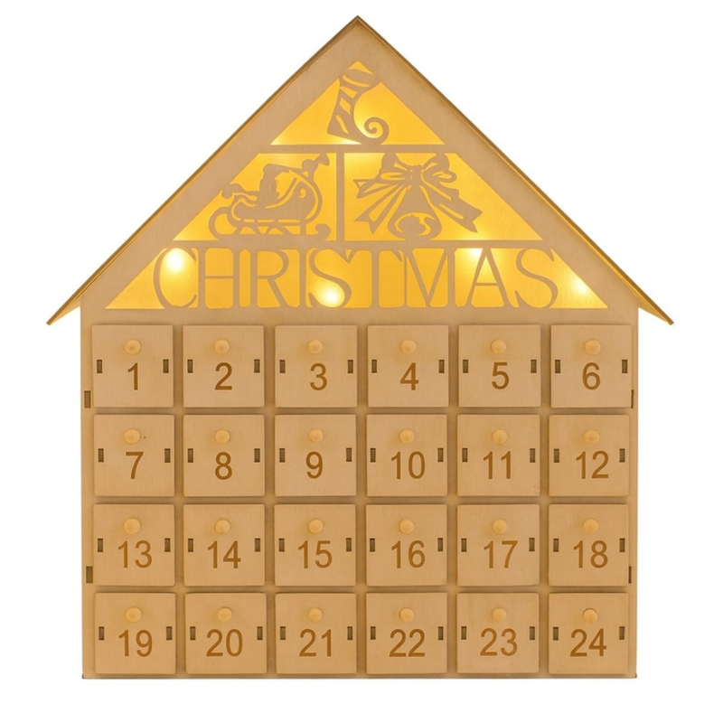 Calendrier De L’Avent Décoratif En Forme De Maison De Noël